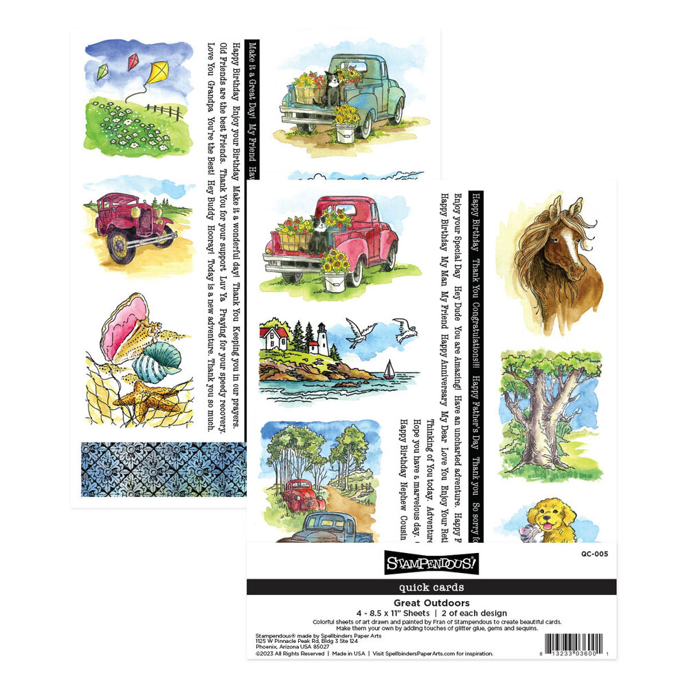 Stampendous Quick Cards Great Outdoors (4pcs) (QC-005) (OUTLET)