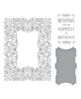 Spellbinders Swirl Birthday Frame Press Plate & Die Set (BP-022) (OUTLET) Spellbinders Swirl Birthday Frame Press Plate & Die Set (BP-022) (OUTLET)