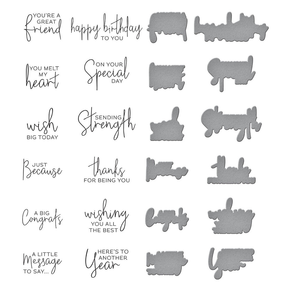 Spellbinders A Little Message Sentiments Press Plate & Die Set (BP-026)