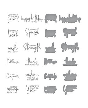 Spellbinders A Little Message Sentiments Press Plate & Die Set (BP-026) Spellbinders A Little Message Sentiments Press Plate & Die Set (BP-026)