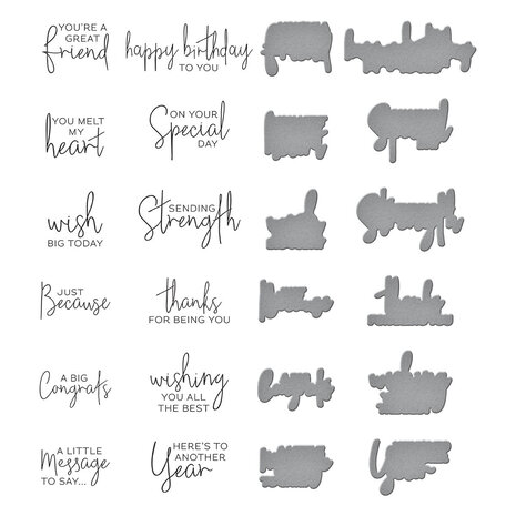 Spellbinders A Little Message Sentiments Press Plate & Die Set (BP-026)