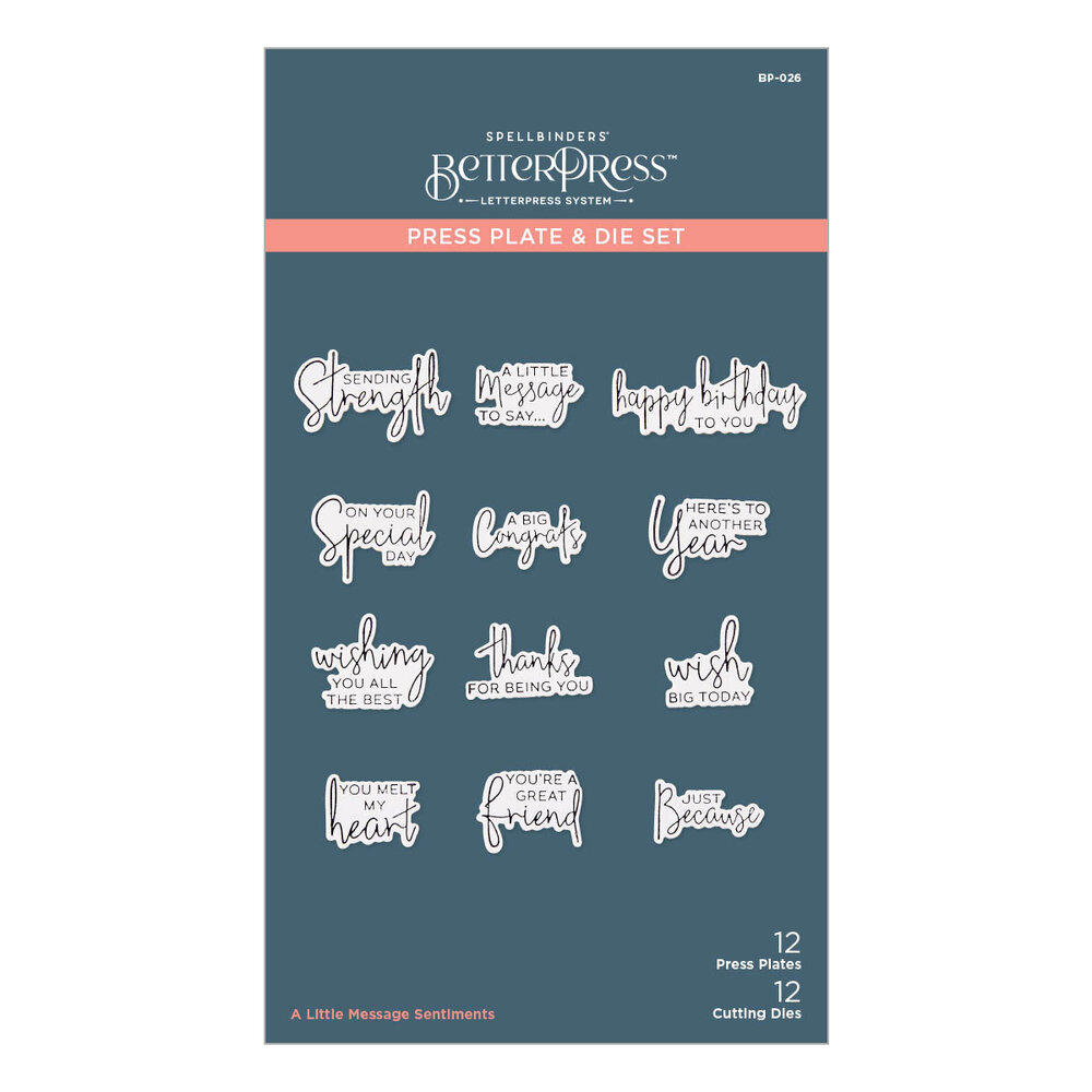 Spellbinders A Little Message Sentiments Press Plate & Die Set (BP-026)