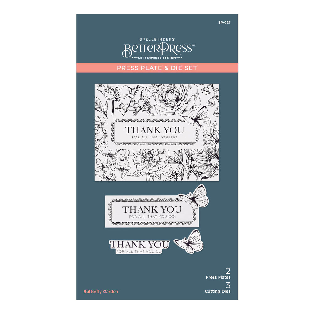 Spellbinders Butterfly Garden Press Plate & Die Set (BP-027) Spellbinders Butterfly Garden Press Plate & Die Set (BP-027)