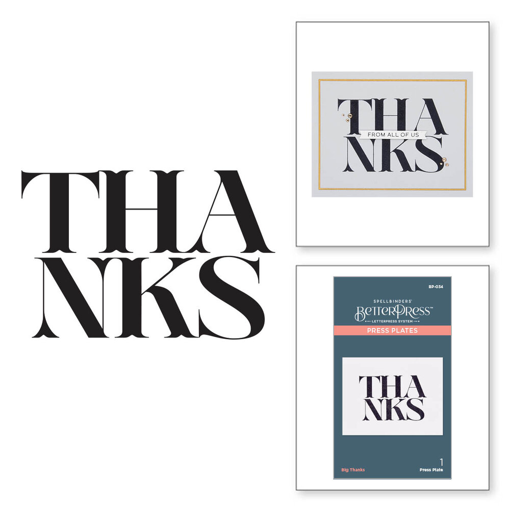 Spellbinders Big Thanks Press Plate (BP-034) (OUTLET)