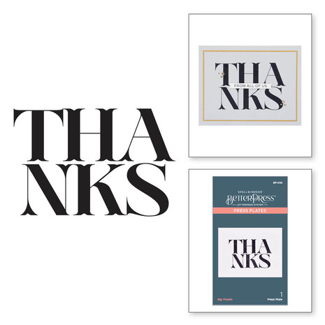 Spellbinders Big Thanks Press Plate (BP-034) (OUTLET)