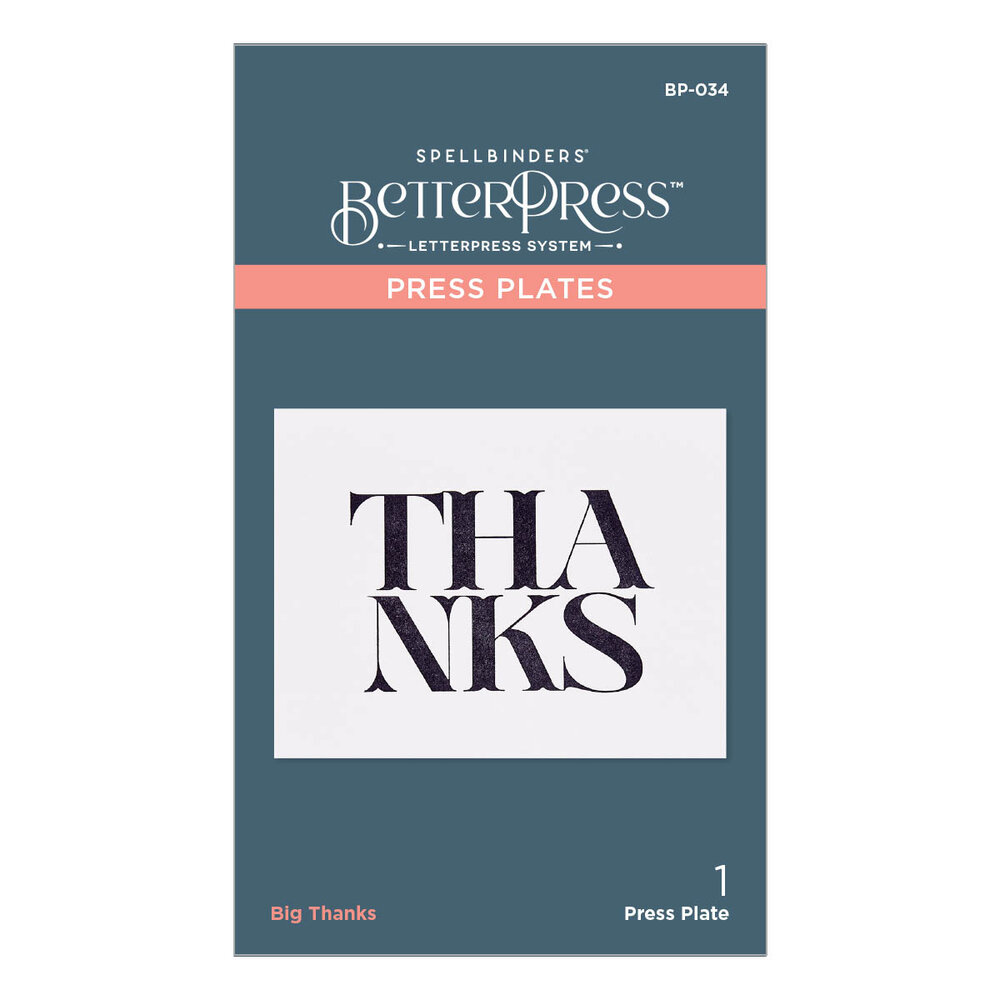 Spellbinders Big Thanks Press Plate (BP-034) (OUTLET)