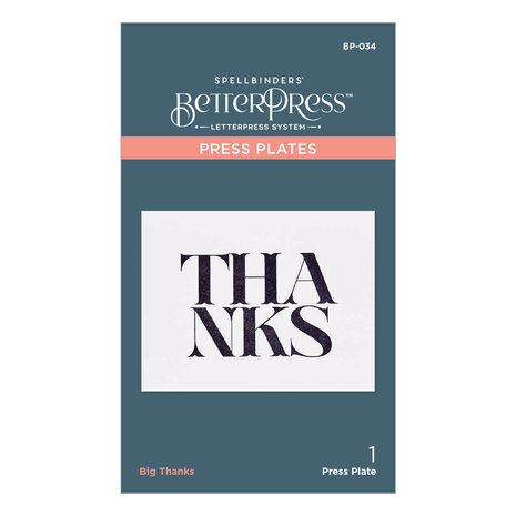 Spellbinders Big Thanks Press Plate (BP-034) (OUTLET)