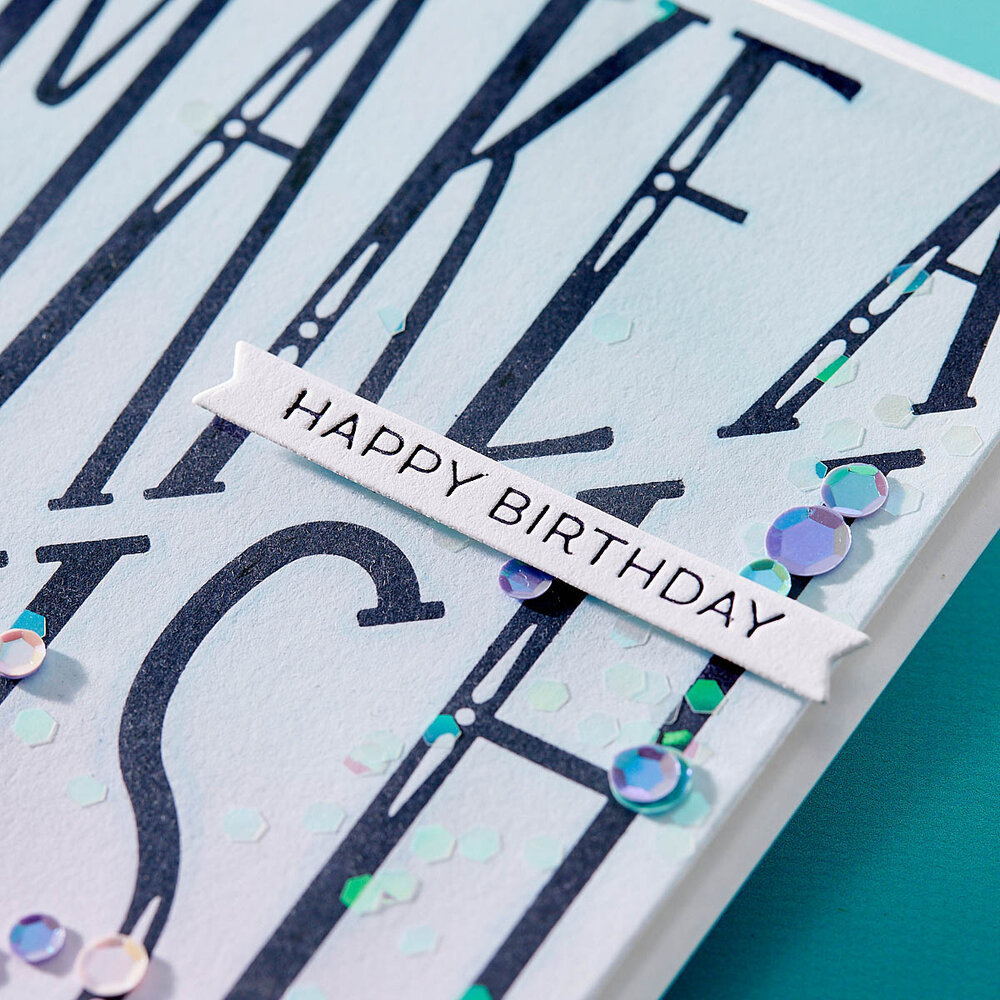 Spellbinders Diagonal Make a Wish Press Plate (BP-037) (OUTLET)