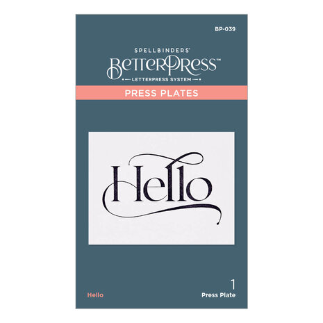 Spellbinders Hello Press Plate (BP-039) (OUTLET) Spellbinders Hello Press Plate (BP-039) (OUTLET)