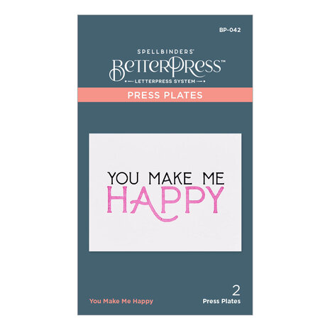 Spellbinders You Make Me Happy Press Plate (BP-042) (OUTLET) Spellbinders You Make Me Happy Press Plate (BP-042) (OUTLET)