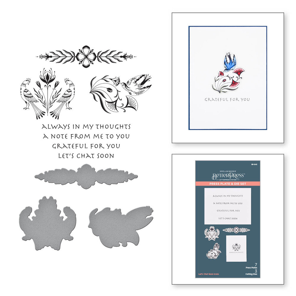 Spellbinders Let's Chat Soon Icons Press Plate & Die Set (BP-043) (OUTLET)