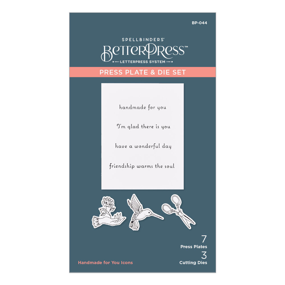 Spellbinders Handmade for You Icons Press Plate & Die Set (BP-044) (OUTLET)