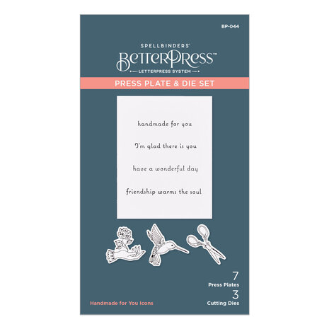 Spellbinders Handmade for You Icons Press Plate & Die Set (BP-044) (OUTLET)