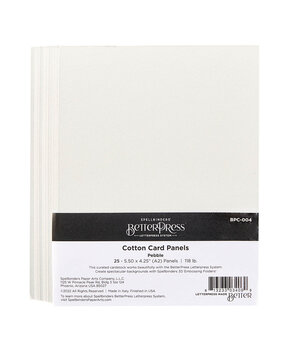 Spellbinders BetterPress Cotton Card Panels 4.25x5.5 Inch Pebble (25pcs) (BPC-004) Spellbinders BetterPress Cotton Card Panels 4.25x5.5 Inch Pebble (25pcs) (BPC-004)