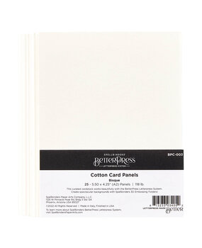 Spellbinders BetterPress Cotton Card Panels 4.25x5.5 Inch Bisque (25pcs) (BPC-003) Spellbinders BetterPress Cotton Card Panels 4.25x5.5 Inch Bisque (25pcs) (BPC-003)