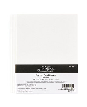 Spellbinders BetterPress Cotton Card Panels 4.25x5.5 Inch Porcelain (25pcs) (BPC-002) Spellbinders BetterPress Cotton Card Panels 4.25x5.5 Inch Porcelain (25pcs) (BPC-002)