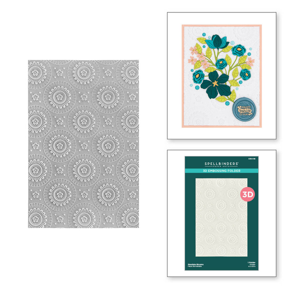 Spellbinders Mandala Blooms 3D Embossing Folder (E3D-056)