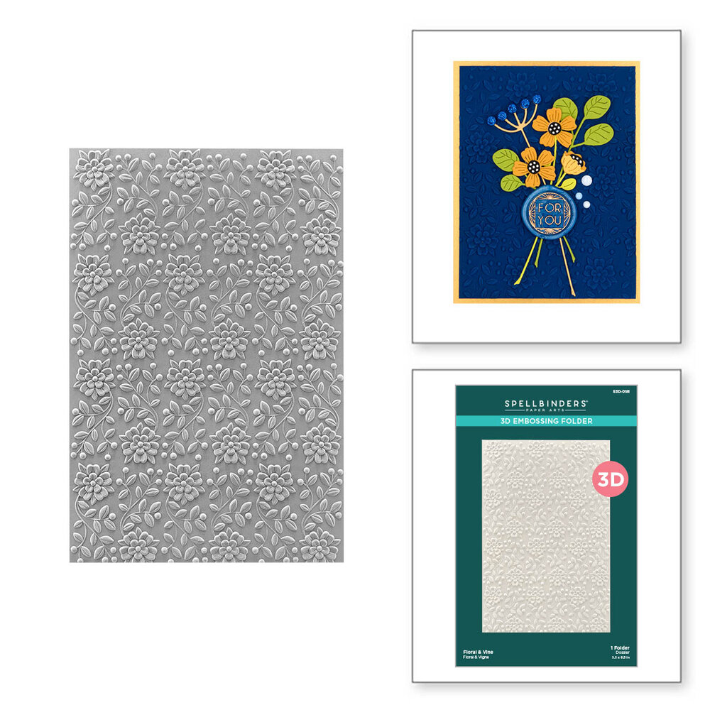 Spellbinders Floral & Vine 3D Embossing Folder (E3D-058)