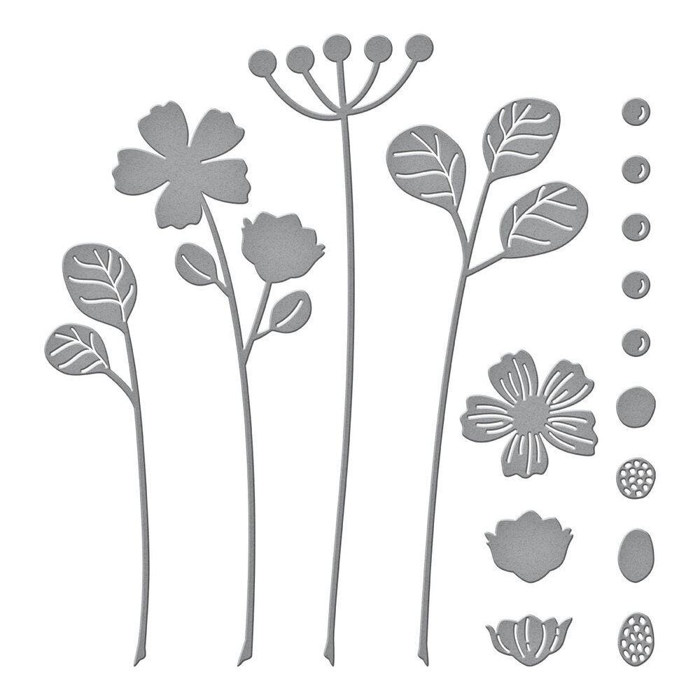 Spellbinders Sealed Blooming Stems Etched Dies (S4-1296)