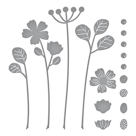 Spellbinders Sealed Blooming Stems Etched Dies (S4-1296)