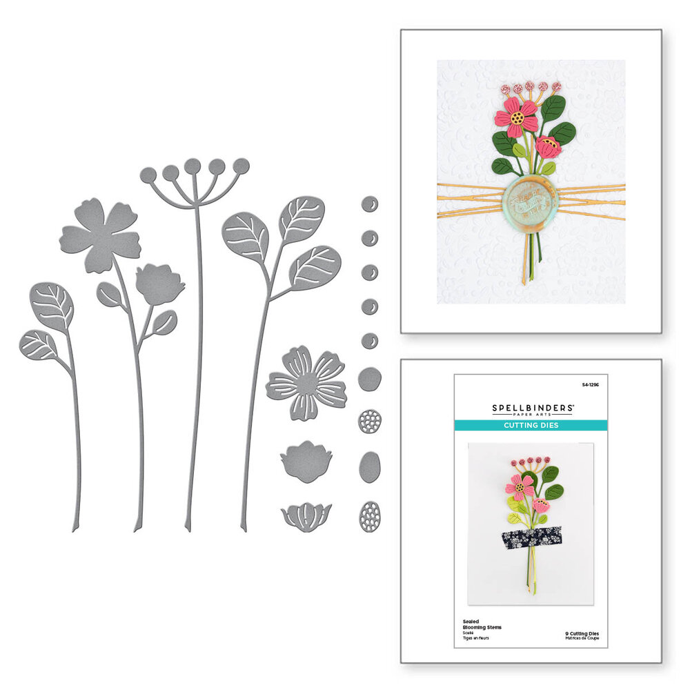 Spellbinders Sealed Blooming Stems Etched Dies (S4-1296)