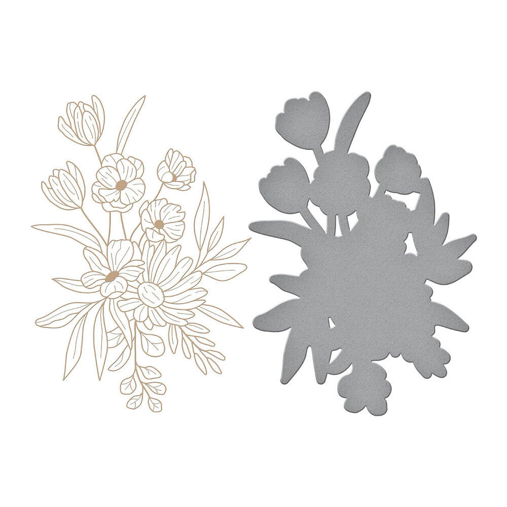 Spellbinders Glimmer Bouquet Hot Foil Plate & Die Set (GLP-408) (OUTLET)