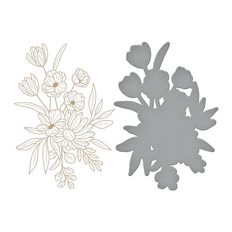 Spellbinders Glimmer Bouquet Hot Foil Plate & Die Set (GLP-408) (OUTLET)