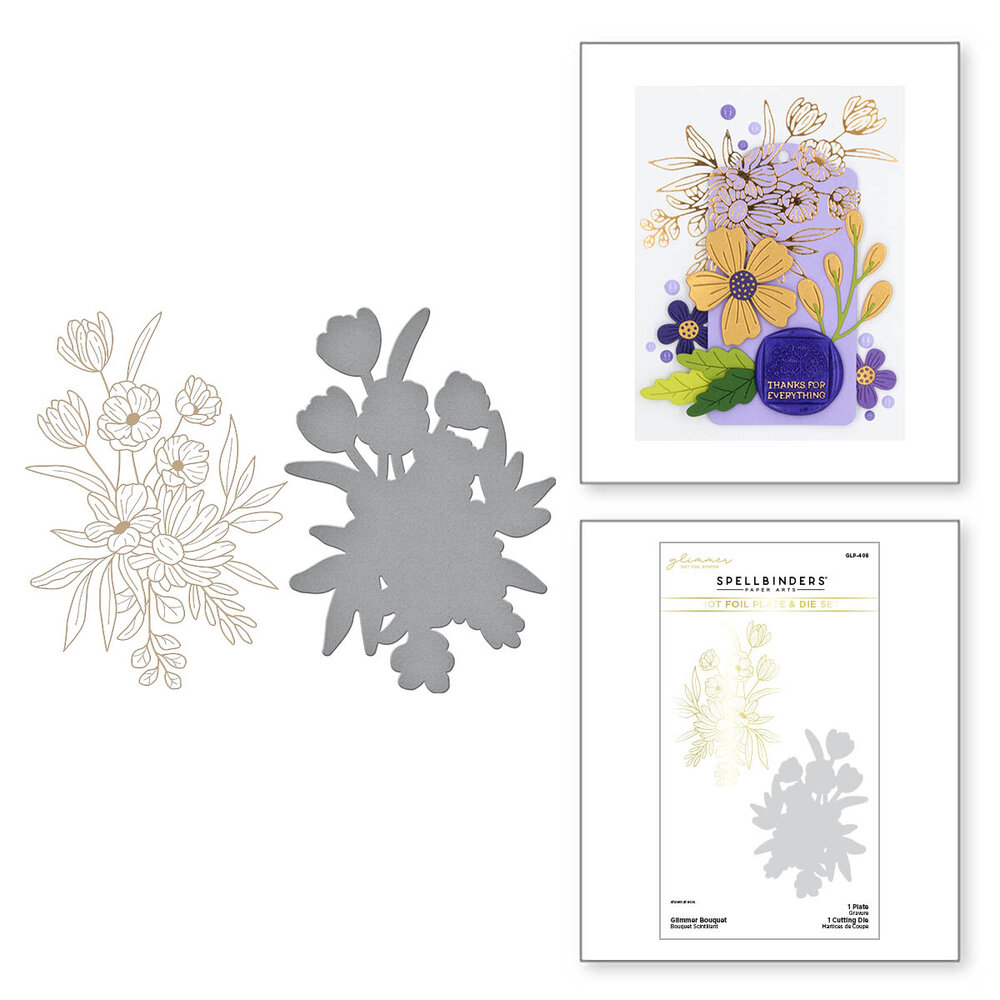 Spellbinders Glimmer Bouquet Hot Foil Plate & Die Set (GLP-408) (OUTLET)