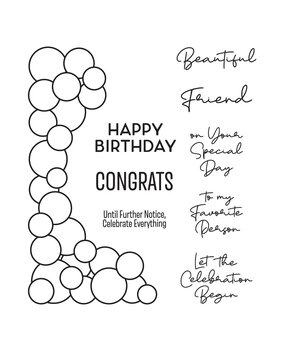 Spellbinders Party Balloon Garland Clear Stamp (STP-199) (OUTLET)