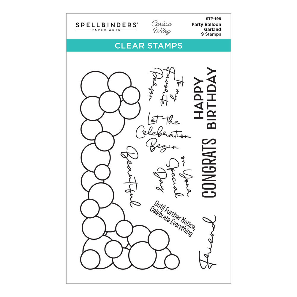 Spellbinders Party Balloon Garland Clear Stamp (STP-199) (OUTLET)