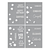 Spellbinders Balloon Garland & Sentiments Stencil (STN-061) (OUTLET)