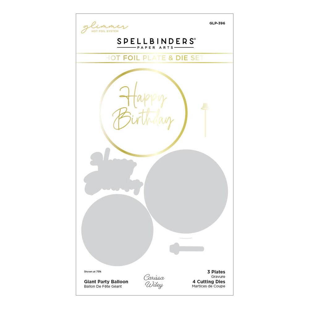 Spellbinders Giant Party Balloon Glimmer Hot Foil Plate & Die Set (GLP-396) (OUTLET)