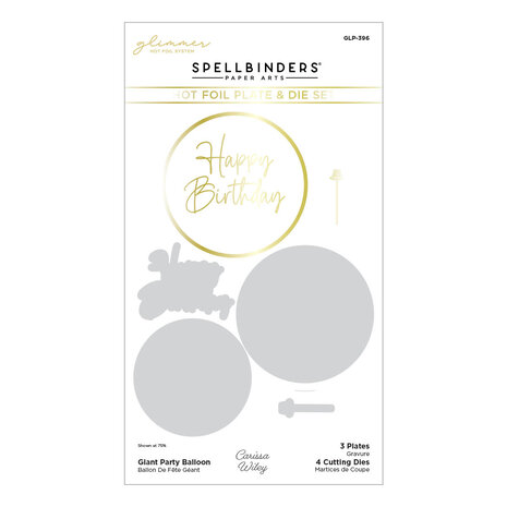 Spellbinders Giant Party Balloon Glimmer Hot Foil Plate & Die Set (GLP-396) (OUTLET)