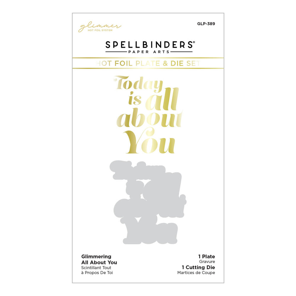 Spellbinders Glimmering All About You Hot Foil Plate & Die Set (GLP-389) (OUTLET)