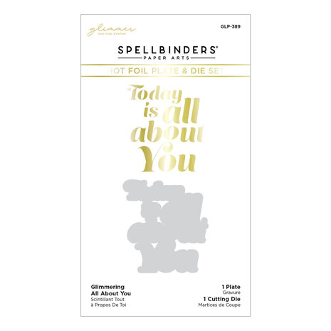 Spellbinders Glimmering All About You Hot Foil Plate & Die Set (GLP-389) (OUTLET)
