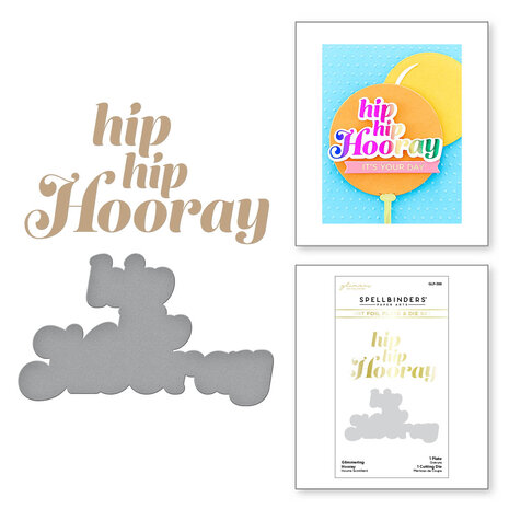 Spellbinders Glimmering Hooray Hot Foil Plate & Die Set (GLP-388) (OUTLET)