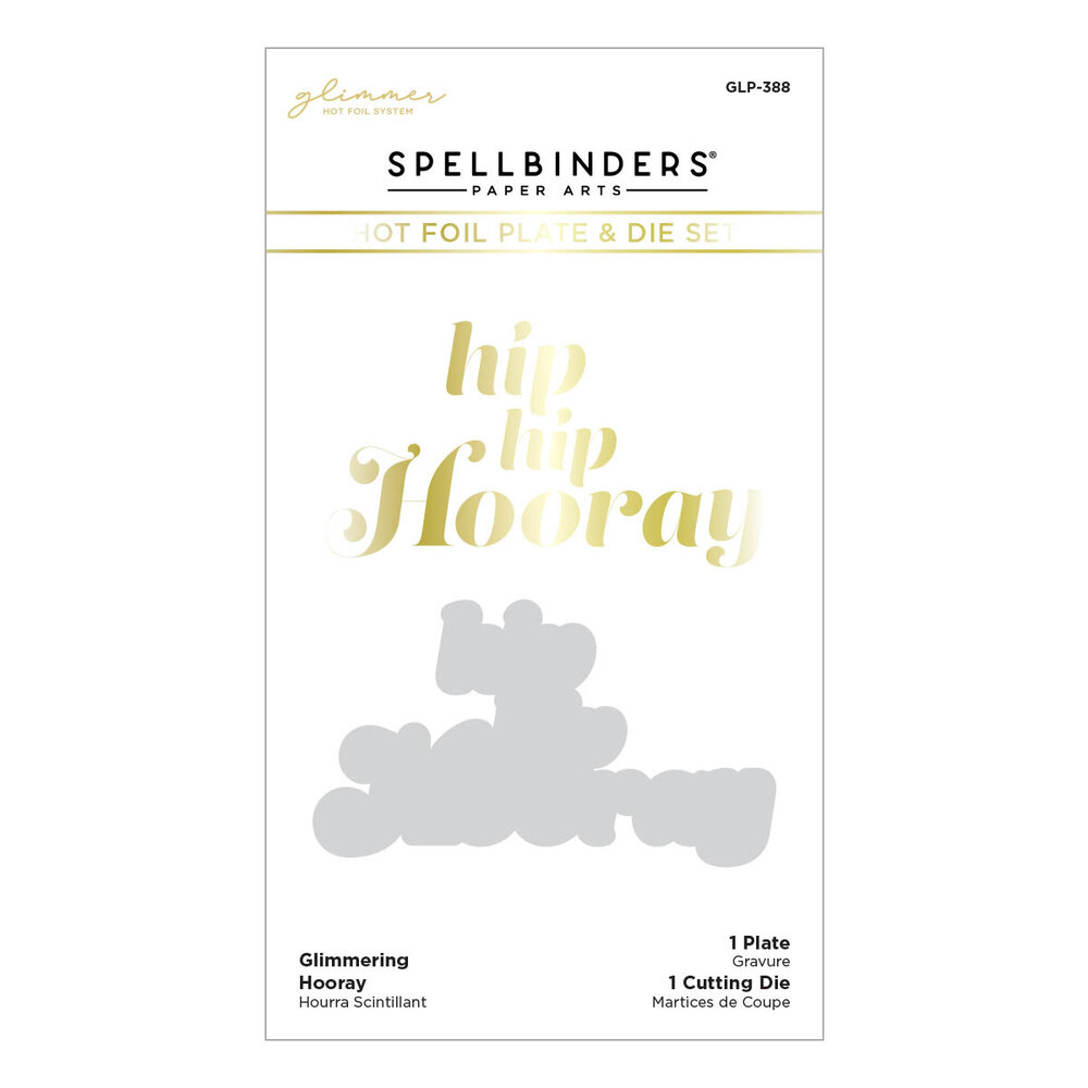 Spellbinders Glimmering Hooray Hot Foil Plate & Die Set (GLP-388) (OUTLET)