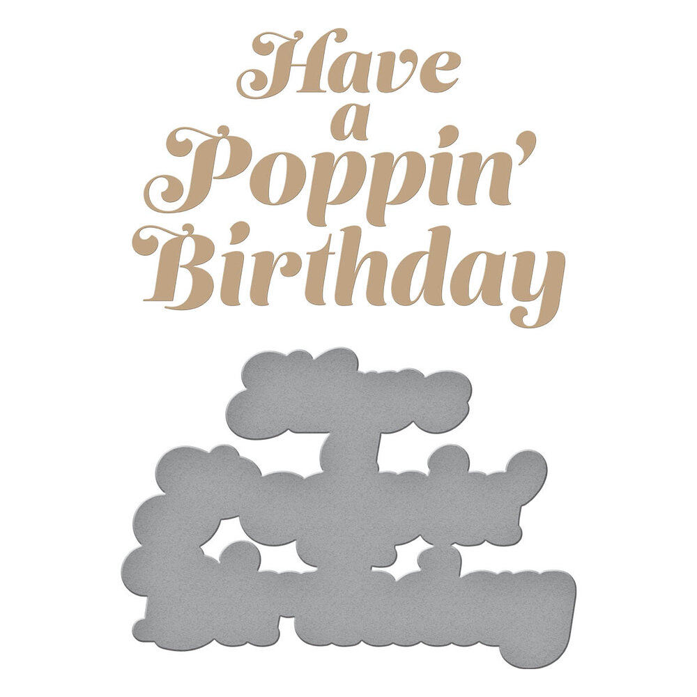 Spellbinders Glimmering Poppin' Birthday Hot Foil Plate & Die Set (GLP-384) (OUTLET)