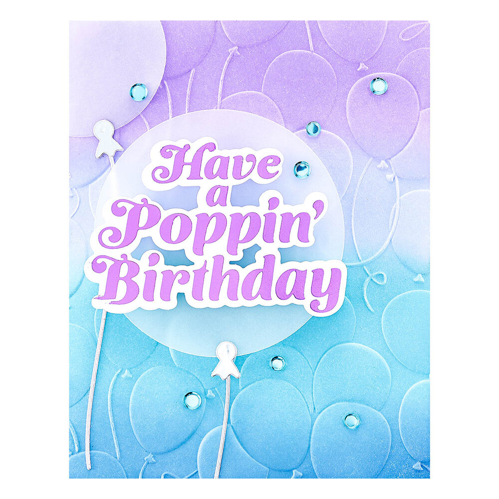 Spellbinders Glimmering Poppin' Birthday Hot Foil Plate & Die Set (GLP-384) (OUTLET)