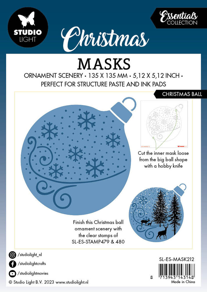 Studio Light Christmas Ball Christmas Essentials Mask (SL-ES-MASK212) (OUTLET) Studio Light Christmas Ball Christmas Essentials Mask (SL-ES-MASK212) (OUTLET)