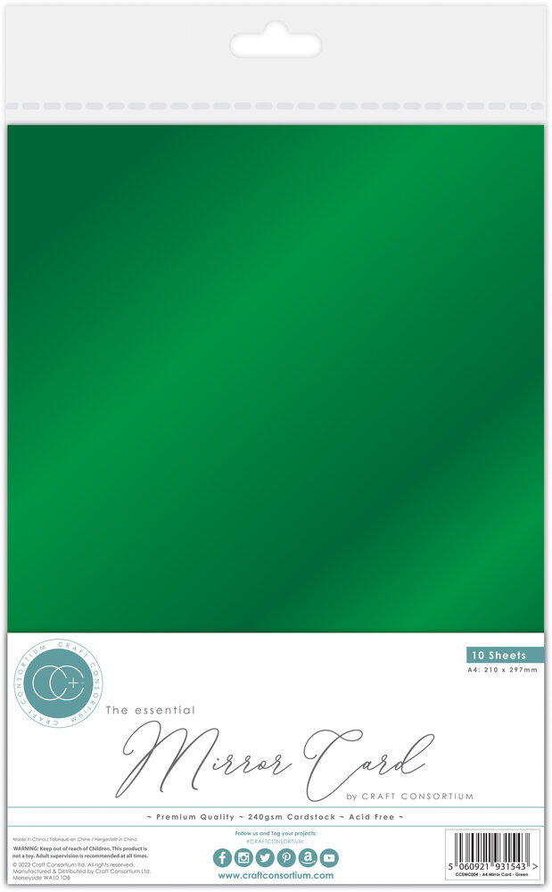 Craft Consortium The Essential Mirror Card A4 Green (10pcs) (CCEMC004) (DISCONTINUED)