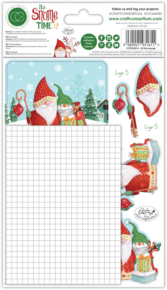 Craft Consortium It's Snome Time 2 3D Decoupage Set (CCDPAK014) (DISCONTINUED)