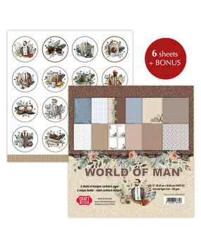 Craft & You Design World of Man 12x12 Inch Paper Set 250gsm (6sheets) (CPS-WM30-6) (DISCONTINUED)