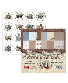 Craft & You Design World of Man 6x6 Inch Paper Set 250gsm (24sheets) (CPB-WM15) (DISCONTINUED)