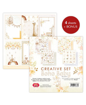 Craft & You Design Boho Baby 12x12 Inch Creative Set 250gsm (4sheets) (CSET05-BH-4) (DISCONTINUED)