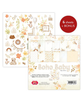 Craft & You Design Boho Baby 12x12 Inch Paper Set 250gsm (6sheets) (CPS-BH30-6) (DISCONTINUED)