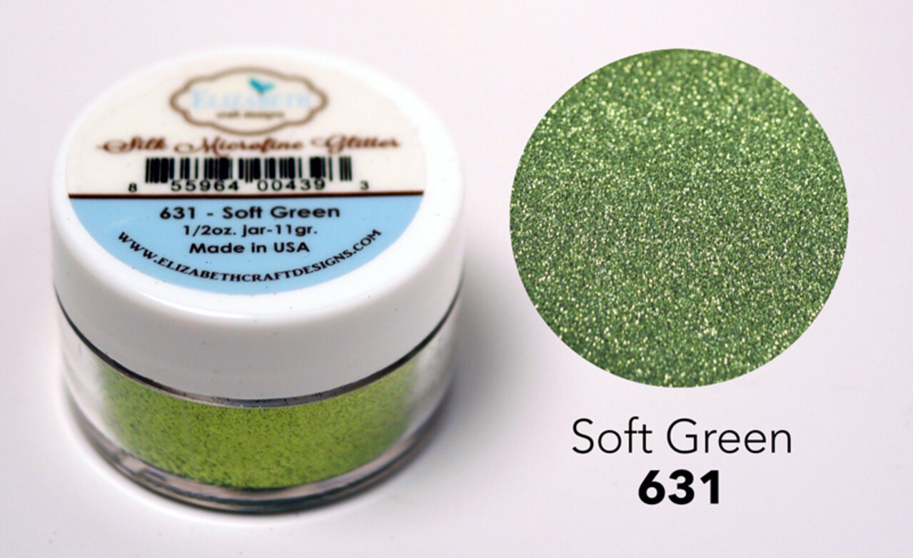 Elizabeth Craft Designs Silk Microfine Glitter Soft Green 1/2oz. (631) (DISCONTINUED)