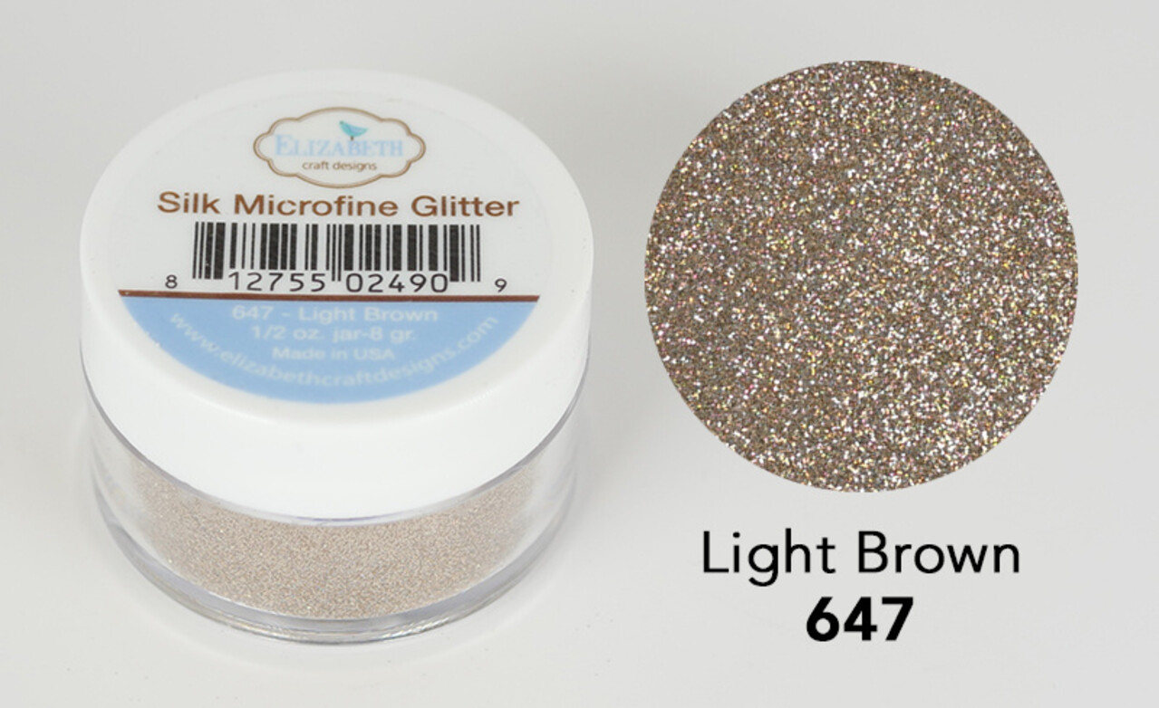 Elizabeth Craft Designs Silk Microfine Glitter Light Brown 1/2oz. (647) (DISCONTINUED)