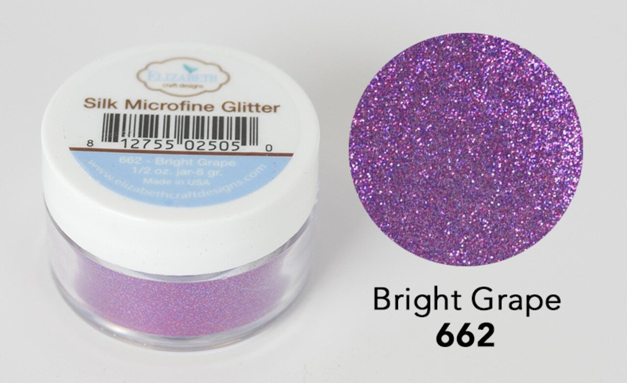 Elizabeth Craft Designs Silk Microfine Glitter Bright Grape 1/2oz. (662) (DISCONTINUED)