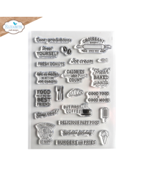 Elizabeth Craft Designs Good Food Good Mood Stamps (CS296) (DISCONTINUED)